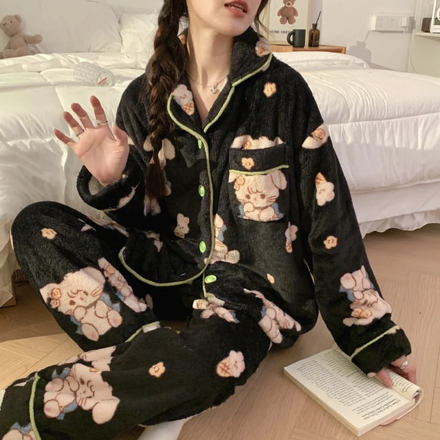 Kawaii Sanrio Hello Kitty Pachacco Peluche ropa de casa de dibujos animados Anime Peluche Caldo Pigiama lindo Manica Lunga traje informal para el hogar