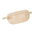 thumbnail image 2 of Riñonera impermeable con cinturón para dinero, ajustable, con cremallera, de poliéster, práctica. Beige, 2 of 8