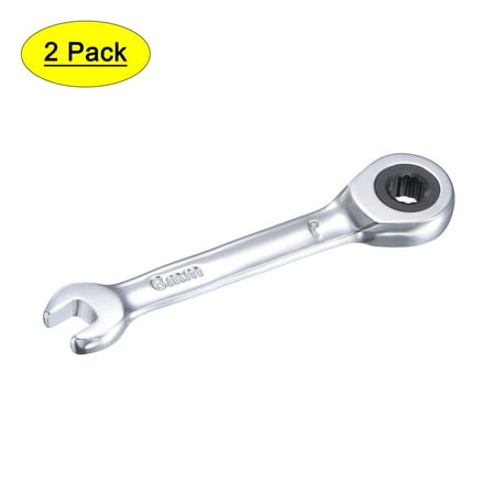 

Uxcell 6mm Stubby Ratcheting Combination Wrench Metric 72 Teeth 12 Point Box Ended Tools CR-V 2 Pack