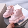 thumbnail image 3 of Owordtank Kids Girls' Boots Children's Boots Outdoor Boots Girls' Plush Short Boots Boys' boots, 3 of 8