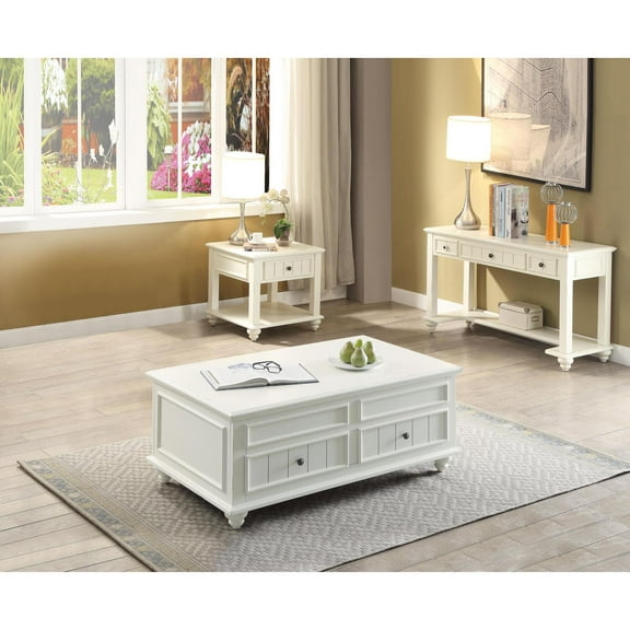 ACME Natesa Coffee Table w/Lift Top, White Washed