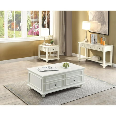 ACME Natesa Coffee Table w/Lift Top in White Washed