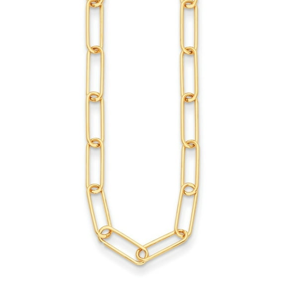 Auriga 14K Yellow Gold Polished 5.9 mm Paperclip Link Chain Necklace for Women 16"