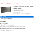 thumbnail image 2 of Radiator - Compatible with 2000 - 2003 Audi A8 Quattro 2001 2002, 2 of 2