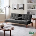 thumbnail image 2 of Sofá Cama 3 Plazas Reclinable Sillón Minimalista 2 Posiciones Gris Oscuro Kingshouse gris oscuro 3 Piezas, 2 of 8