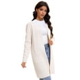 thumbnail image 6 of Women's Open Front Coatigan Sweater Long Sleeve Casual Knit Lapel Cardigan Coat with Pockets, 6 of 7