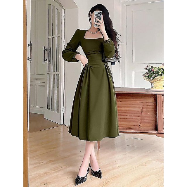 Vestidos de fiesta elegantes para mujer 2023, vestido largo informal de primavera con mangas abullonadas para graduación, vestido de noche de moda coreana para mujer.