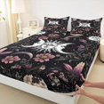 thumbnail image 3 of Homewish Chic Pink Flowers 4pcs Bed Sheets For Teens Boys Girls,Bohemian Theme King Sheets,Exotic Style Super Cozy Sheet Set,Lightweight Room Decor, 3 of 7