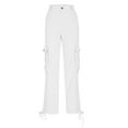 thumbnail image 4 of ZHYou Cargo Pants for Women High Waisted Casual Pants Baggy Wide Leg Trousers Streetwear with Pockets,White,Size M, 4 of 9