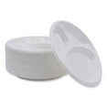 thumbnail image 6 of Boardwalk Hi-Impact Round Plastic Plate, 3-Compartment, 10" dia, White, 500/Carton, 6 of 9