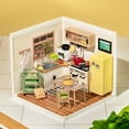 thumbnail image 2 of Rolife Plastic House Building Set Toy DIY Miniature Dollhouse Playset with LED for Mini Figures Construction Toys Diorama Kit Gifts for Teens Adults, 2 of 8