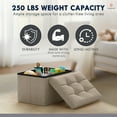 thumbnail image 4 of Ornavo Home 1 Pack Small Storage Ottoman Foldable Collapsible Rectangle Linen Ottoman Foot Rest Stool Seat, for Living Room, Bedroom, Home Office, Dorm - 12 x 16 x 12, Linen Taupe, 4 of 7