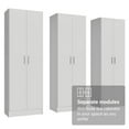 thumbnail image 5 of Madesa Kitchen Set 3 Pantry Storage Cabinet with 5 Utility Shelves 23 Inch Wooden Organization Unit for Kitchen - White, 5 of 9