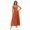 Pumpkin, variant on Women's Crisscross Back Smocked Square Neck Maxi Dress for Summer Events with Flowy Soft Fit 70% viscose 30% linen