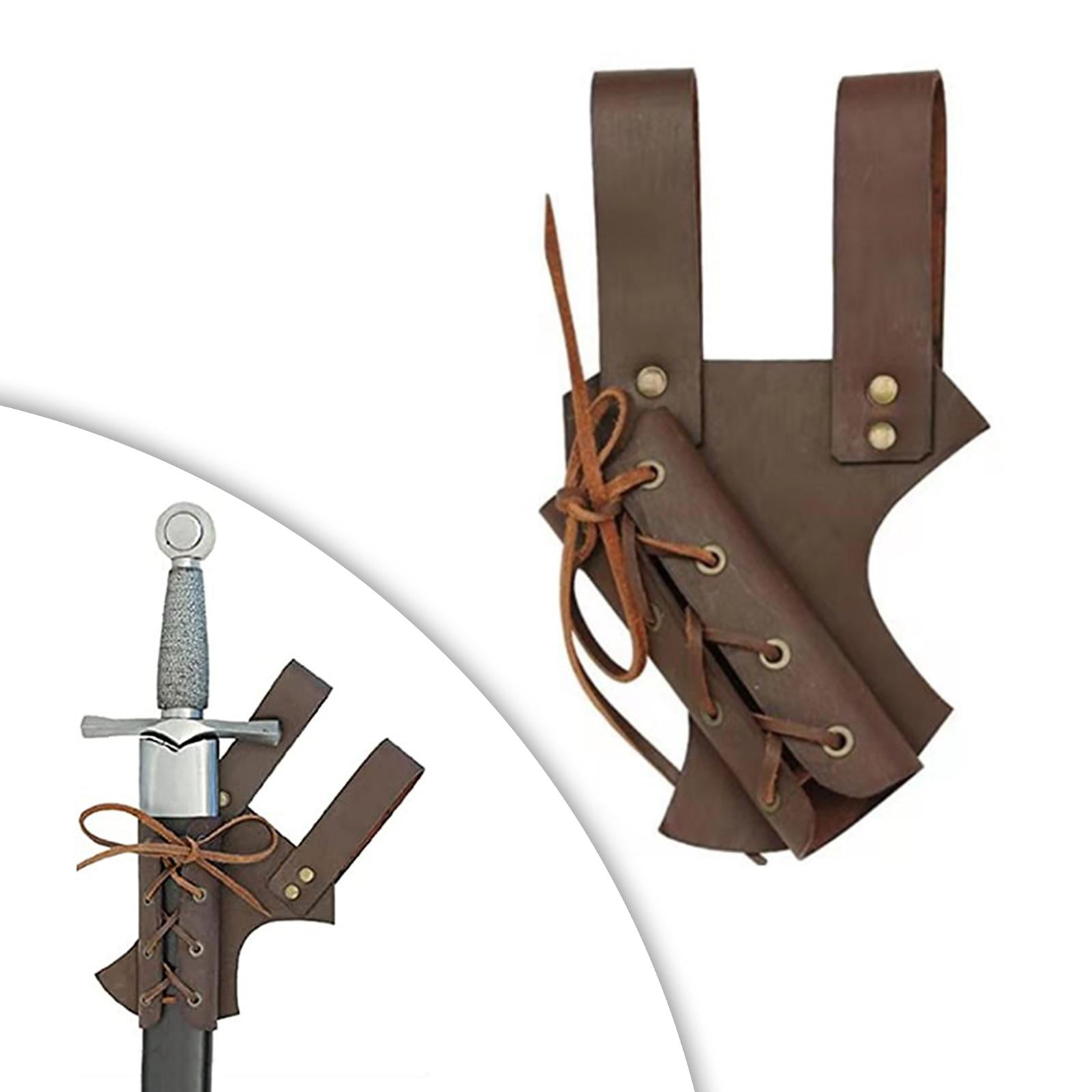 Belt Sword Sheath Rapier Pu Leather Dagger Costume Knight Waist Scabbard Holster Brown Walmart Com