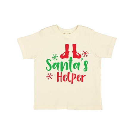 

Inktastic Santa s Helper Elf Shoes Christmas - Red Green Gift Toddler Boy or Toddler Girl T-Shirt