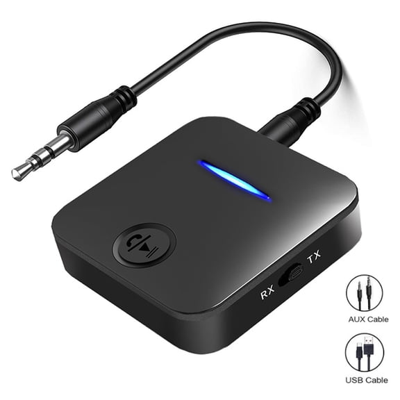 LC-dolida 2 in1Transmitter Receiver, Bluetooth 5.4 Audio Adapter with Built-in Microphone, Plug and Play Supports hands-free Calling Low Latency High Sound Quality for Car, TV, Headphone, Home