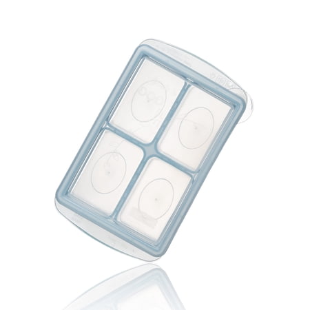 Easily Pops Out 4 Compartments Ice Cube & Food Tray (White)