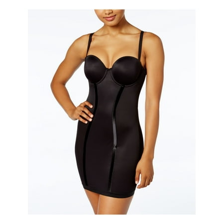 

Flexees Easy Up by Maidenform Convertible Slip with Built-in Bra & Anti-Static Black 34B Women s