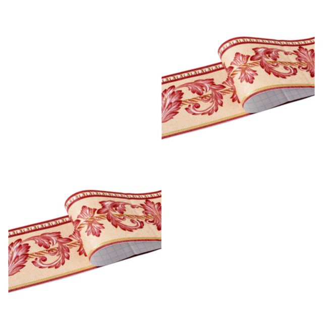 Guardoinrt Waterproof Wallpaper Border Living Space With Style Instantly Change Look Of Room PVC Creative Red Ranunculus Leaf 2Set