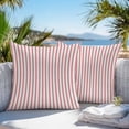 thumbnail image 3 of Throw Pillow Covers 20x20 Inch Set of 2, Red Striped Waterproof Outdoor Pillow Covers, Red White Stripes Farmhouse Decorative Cushion Pillowcases for Couch, Sofa, Bed, Garden, Patio, 3 of 9