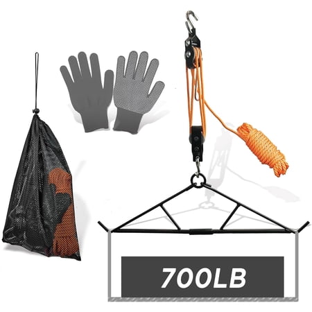 Hunting Game Hoist Gambrel with Elk Hoist Dual Pulley Lift System and Deer Hanger Hunting Game Hanging Kit for Deer Butcher and Skinning Max to 700 LB Hunting Gifts for Men$$Other