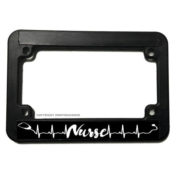Nurse Stethoscope Heart Beat Motorcycle License Plate Frame