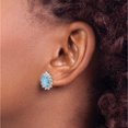 thumbnail image 3 of Sterling Silver Cheryl M Rh-P Cz Created Blue Opal Stud Earrings (14.23 X 11.24) Made In China qcm1405, 3 of 5