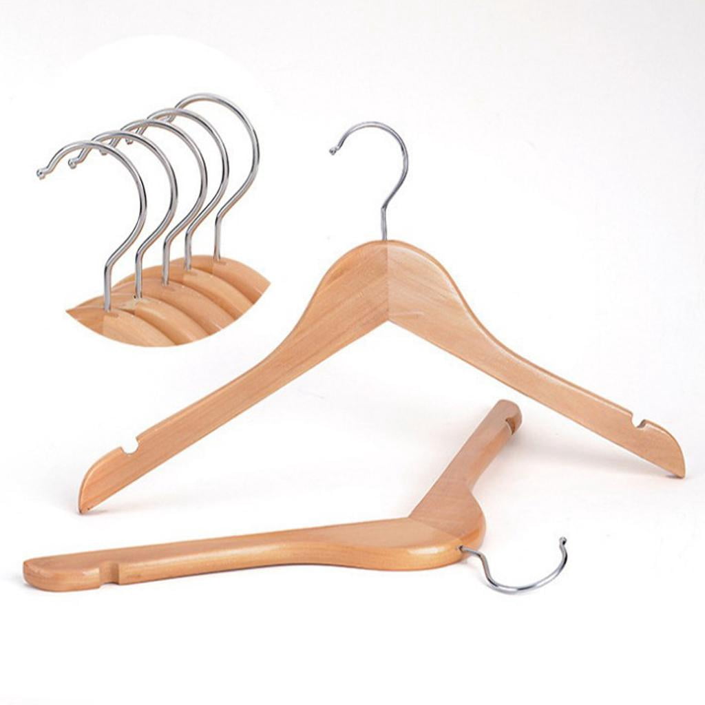Wxqbjtam 20 Pieces Kids Baby Toddler Wooden Hangers Clothes Coat Hangers Non-slip Bar