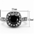 thumbnail image 2 of Ladies New Stainless Steel 9mm Round Black CZ Halo Engagement Ring Size 6, 2 of 4