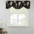 thumbnail image 2 of Tie Up Valances for Windows, Vintage Black Floral Adjustable Valance Curtains Window Treatment for Living Room, Spring Seasonal Botanical Blooms Rod Pocket Kitchen Curtains & Drapes 42x12 Inch, 2 of 9