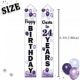 thumbnail image 3 of Happy 24th Birthday Decorations,24th Purple Balloon Birthday Theme Door Hanging Banner Sign,24 Years Old Bday Party Supplies., 3 of 10