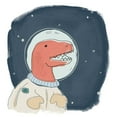 thumbnail image 2 of Vess, June Erica 12x12 Gold Ornate Wood Framed with Double Matting Museum Art Print Titled - Space Dino II, 2 of 4