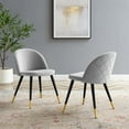 thumbnail image 2 of Side Dining Chair, Set of 2, Velvet, Light Grey Gray, Modern Contemporary Urban Design, Kitchen Room Cafe Bistro Restaurant Hospitality, 2 of 9