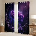 thumbnail image 2 of YST Rideaux Roses Noirs et Violets, Rideaux Floraux Romantiques Violets Occultants pour Chambre de Couples, Rideaux de Fleurs Funky Cadeaux de la Saint-Valentin Rideaux de Fenêtre Modernes 2 Panneaux 42"Lx84"H, 2 of 6