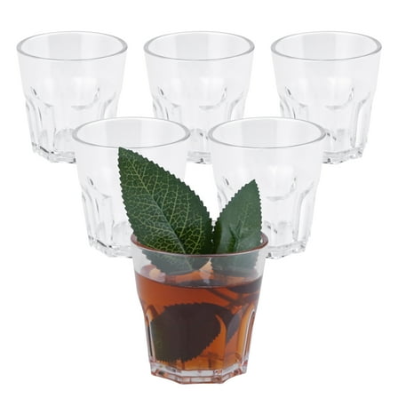 6 Pack Plastic Drinking Glasses, 5.4oz Unbreakable Juice Cups, Reusable Clear Drinking Tumblers, BPA Free Acrylic Cups for Water, Cocktail, Dishwasher-Safe