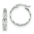 thumbnail image 1 of 14K White Gold Polished Intertwined Filigree Hoop Earrings, 1 of 2