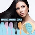 thumbnail image 4 of Elastic Massage Comb Tangled Hair Comb Detangling Hair Hollow Out Bru Prof, 4 of 8