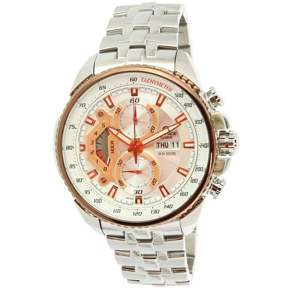 Casio Men's Edifice EF558D-7AV White Stainless-Steel Quartz Fashion Watch