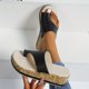 thumbnail image 1 of Diapositivas de corcho con plataforma para mujer, sandalias deslizantes con punta abierta y lazo en el dedo del pie, zapatos deslizantes de moda para exteriores, 1 of 4