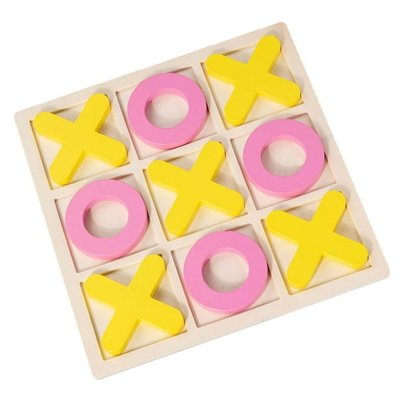 TISHITA Tic TAC Toe Board Game Classical Family Games Brain Teaser for Kids Families Yellow Pink