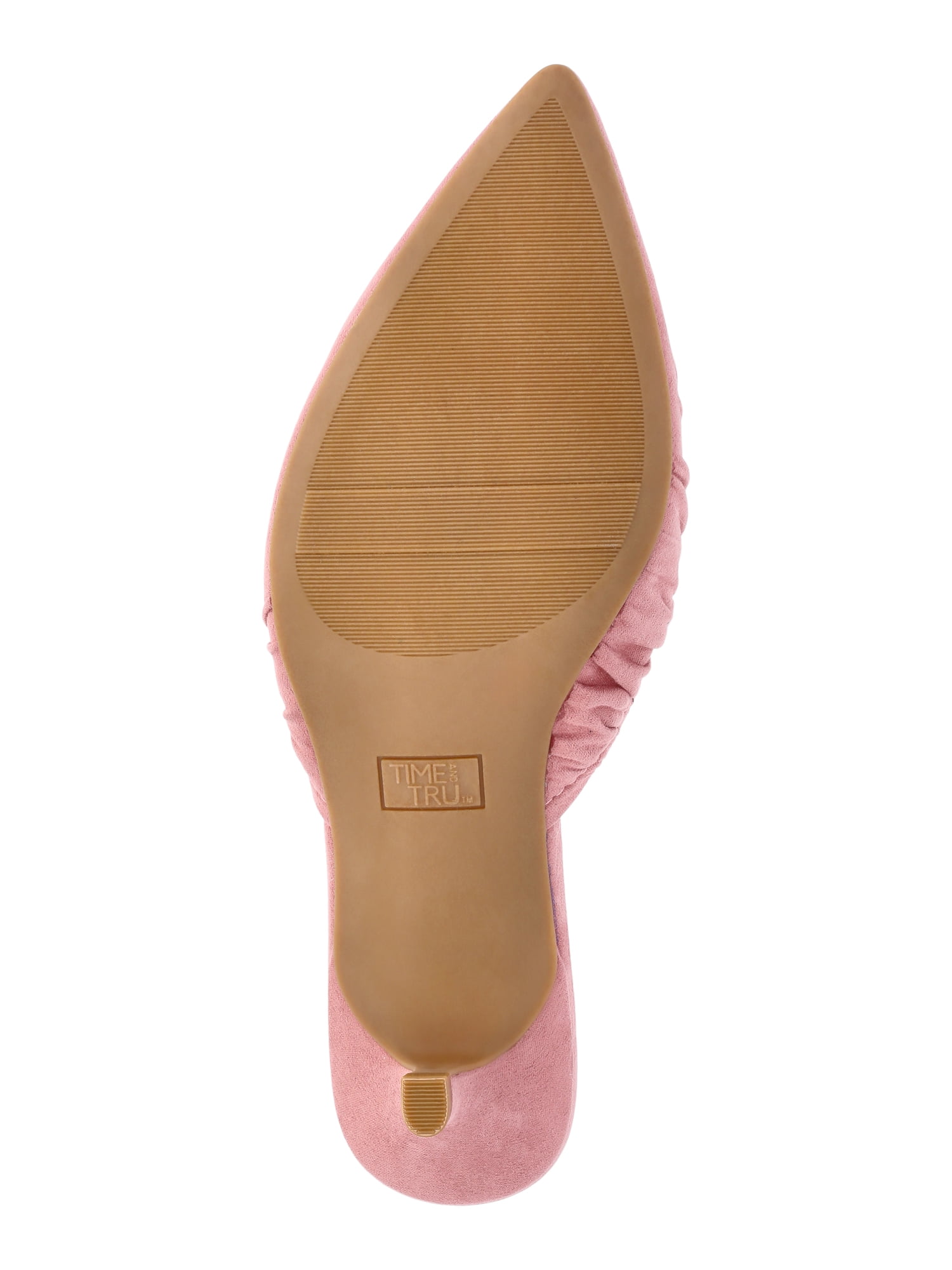 Time and Tru Women's Faux Suede Kitten Heel Mules