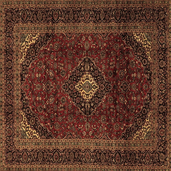 Ahgly Company Indoor Square Persian Brown Traditional Area Rugs, 7' Square
