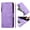 Purple, variant on Wallet Case for ZTE Nubia V60 Design with Zipper Pocket Card Holder Kickstand Wrist Strap Leather Flip Cover Green