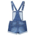 thumbnail image 3 of MixMatchy Women's Cute Junior Size Denim Overall Shorts, 3 of 6