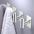 thumbnail image 4 of Wall Towel Hooks, Heavy Duty Sticky Holder Waterproof Towel Hooks for Hanging Coat, Clothes, Closet Hook Wall Mount for Kitchen (Chrome, Adhesive 4 Pack), 4 of 13