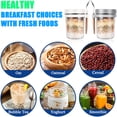 thumbnail image 3 of Overnight Oats Container with Lids Spoons, Reusable Overnight Oatmeal container, Milk Vegetables fruit Salad Storage Container with Measurement Marks 350ml, 2Pcs White, 3 of 7