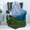 thumbnail image 4 of Appalachian Soft Flannel Fleece Throw Blanket, Panorama Photography with Blue Ridge Parkway in North Carolina, Cozy Plush for Indoor and Outdoor Use, 50" x 70", Green Azure Blue, by Ambesonne, 4 of 5