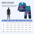 thumbnail image 4 of Honeii Night At Lake Aurora Pattern Mens Pajamas Set,2pcs Men's Lounge Long Sleeve Sleep Shirt and Pajama Bottoms Sleepwear Set,Mens Pjs Sets-Small, 4 of 7