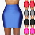 thumbnail image 4 of Fashion Women Mini Skirt Slim Seamless Solid Stretch Tight Bodycon Short Pencil Skirt Candy Dress, 4 of 5